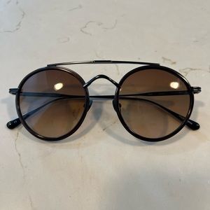 John Varvatos Round Brown Gradient Lens Sunglasses